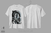 تیشرت طرح دار مایکل جکسون، هنر دیجیتال سیاه و سفید اثر الکس استاچ بری | immage.ir