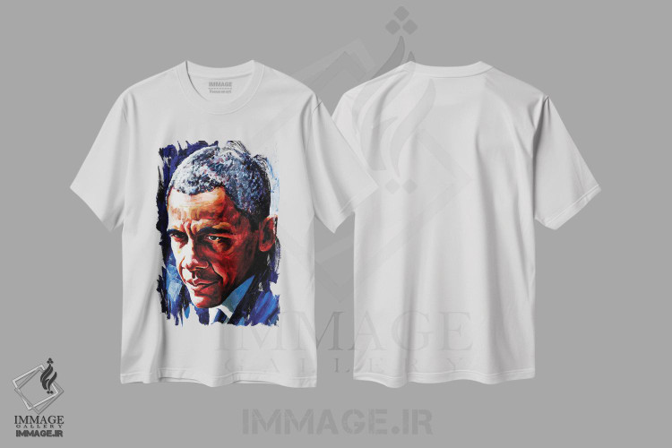 تیشرت طرح دار باراک اوباما، هنر دیجیتال اثر الکس استاچ بری | فروشگاه ایماژ