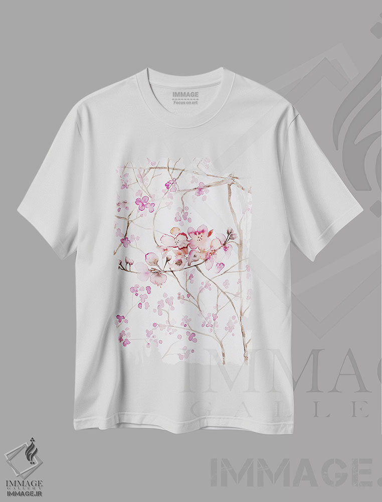 تیشرت طرح دار شکوفه های گیلاس، تزئینی اثر آندریا بیجو | immage.ir