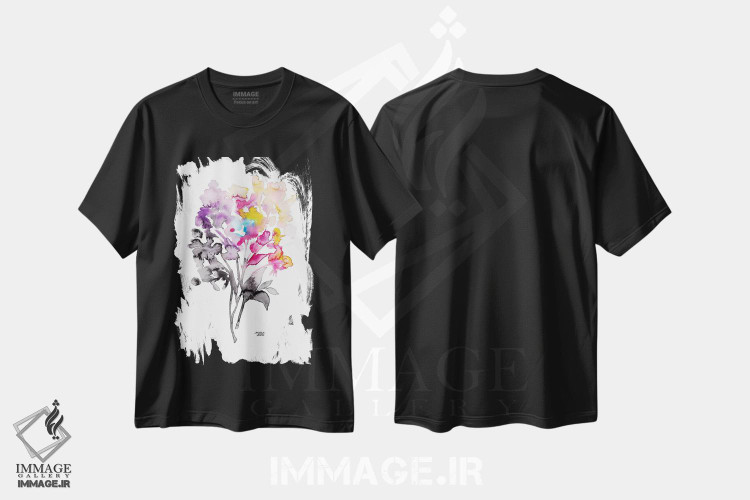 تیشرت طرح دار دسته گل رنگارنگ، تزئینی اثر آندریا بیجو | immage.ir