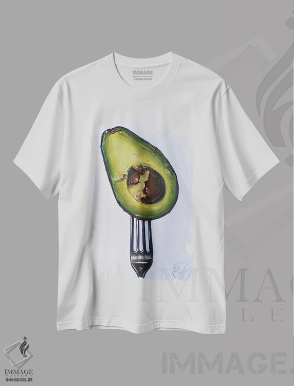 تیشرت طرح دار چنگال را فرو کن، هنر فاخر معاصر اثر ابرا جانسون | فروشگاه ایماژ