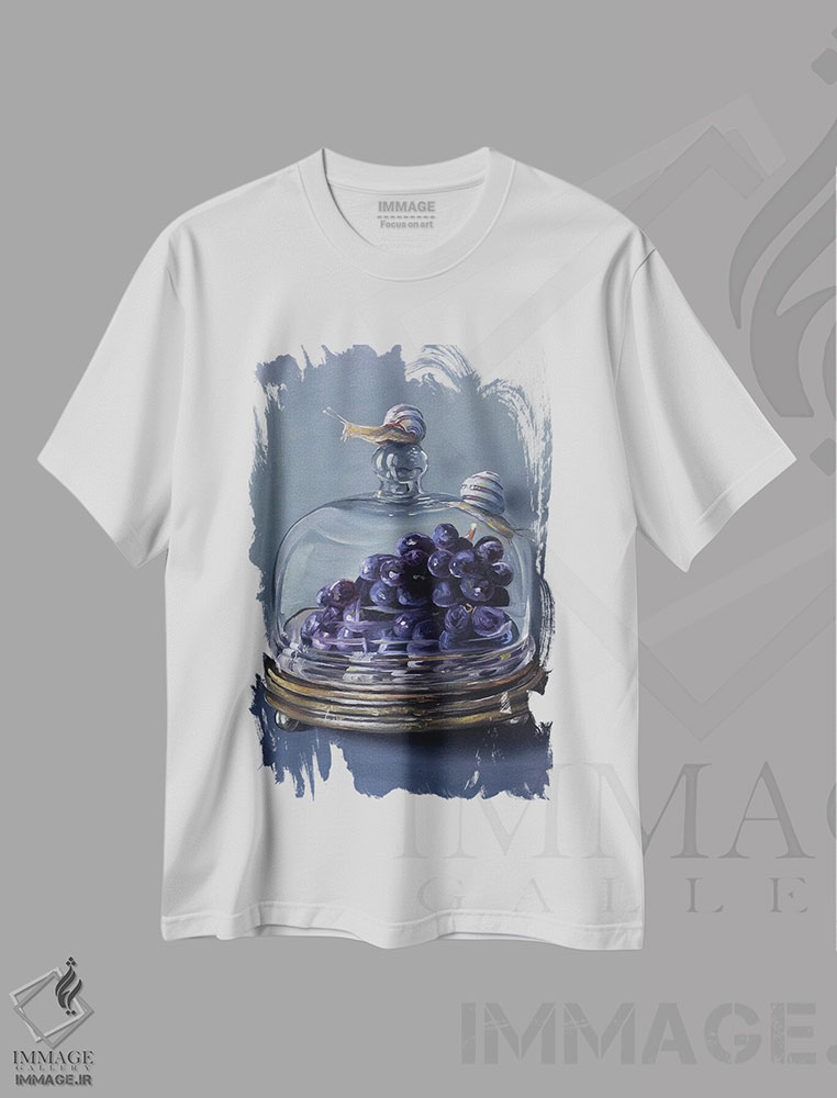 تیشرت طرح دار تنقلات حلزون، هنر فاخر معاصر اثر ابرا جانسون | فروشگاه ایماژ