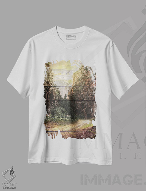 تیشرت طرح دار جهان، دکور کلبه و لژ اثر آن بیلی | فروشگاه ایماژ