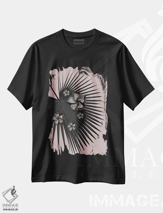 تیشرت طرح دار درخت بادبزنی با گل و درخشش چشمگیر III، تزئینی اثر هنر آنیتا و بلا | فروشگاه ایماژ