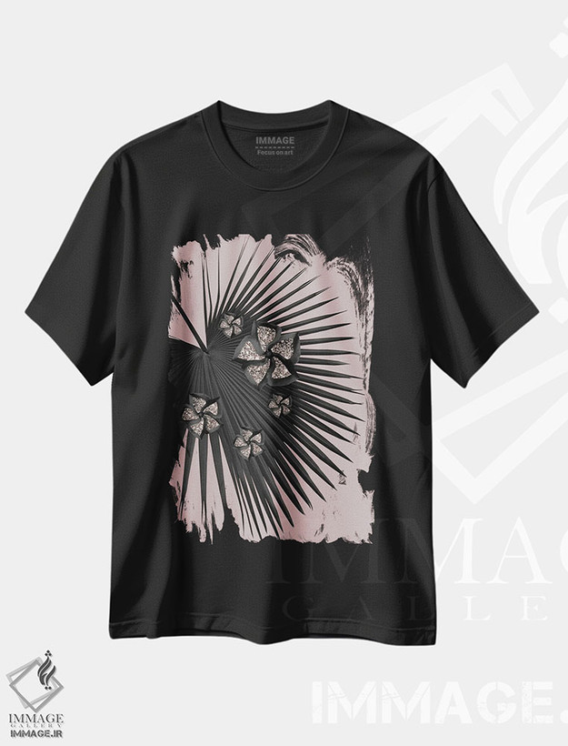 تیشرت طرح دار درخت بادبزنی با گل و درخشش چشمگیر III، تزئینی اثر هنر آنیتا و بلا | فروشگاه ایماژ