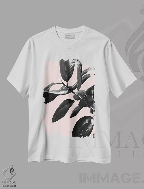 تیشرت طرح دار فیکوس الاستیکا با حس صورتی، سیاه و سفید I، تزئینی اثر هنر آنیتا و بلا | immage.ir