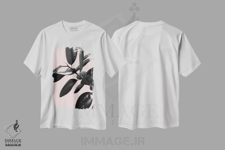 تیشرت طرح دار فیکوس الاستیکا با حس صورتی، سیاه و سفید I، تزئینی اثر هنر آنیتا و بلا | immage.ir