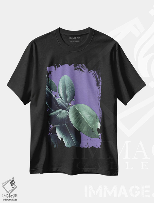 تیشرت طرح دار فیکوس الاستیکا با رنگ فرابنفش II، تزئینی اثر هنر آنیتا و بلا | فروشگاه ایماژ