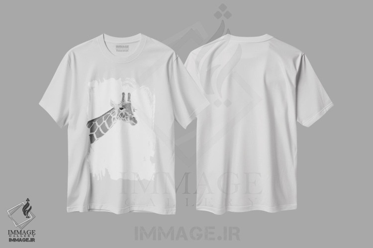 تیشرت طرح دار زرافه سیاه و سفید رویایی I، عکاسی سیاه و سفید اثر هنر آنیتا و بلا | immage.ir