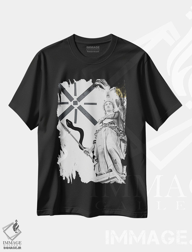 تیشرت طرح دار الهه آتنا با زیبایی I، تزئینی اثر هنر آنیتا و بلا | فروشگاه ایماژ