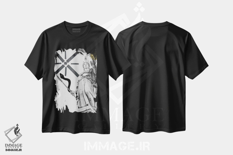 تیشرت طرح دار الهه آتنا با زیبایی I، تزئینی اثر هنر آنیتا و بلا | فروشگاه ایماژ