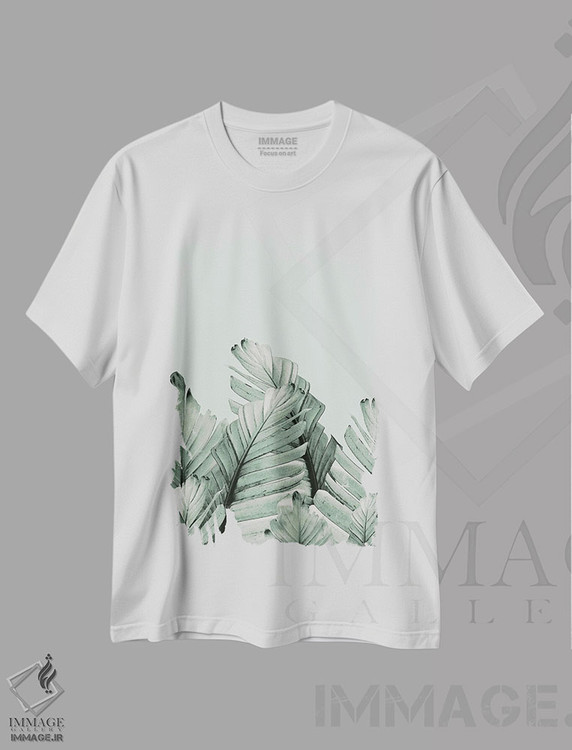 تیشرت طرح دار رویای برگ موز سبز III، تزئینی اثر هنر آنیتا و بلا | فروشگاه ایماژ