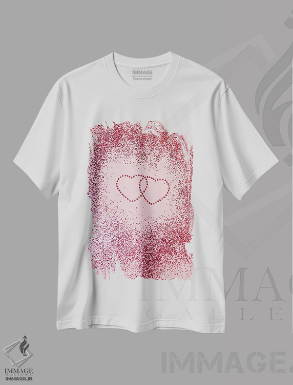 تیشرت طرح دار قلب های براق و عاشقانه I، تزئینی اثر هنر آنیتا و بلا | immage.ir