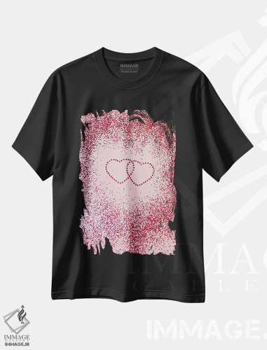 تیشرت طرح دار قلب های براق و عاشقانه I، تزئینی اثر هنر آنیتا و بلا | فروشگاه ایماژ