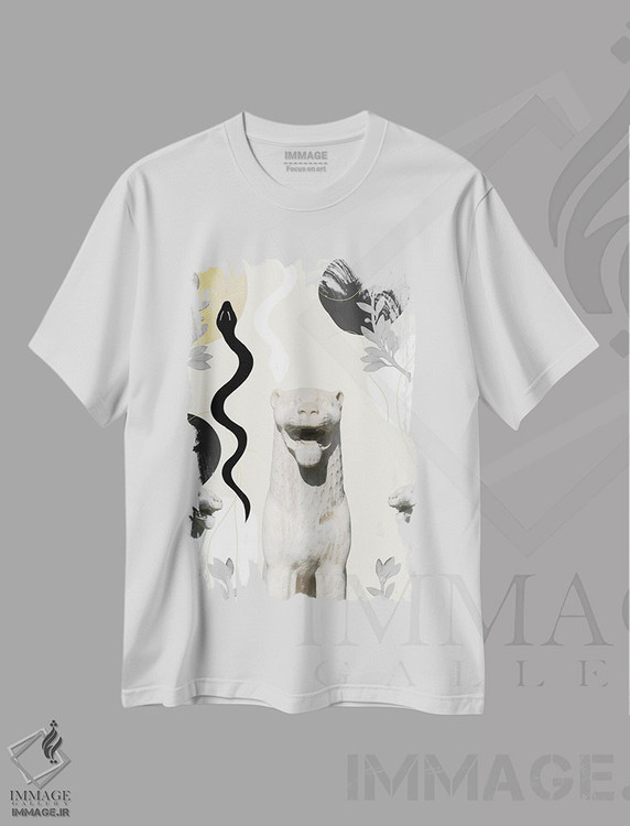 تیشرت طرح دار شیر و مار با ظرافت I، تزئینی اثر هنر آنیتا و بلا | فروشگاه ایماژ