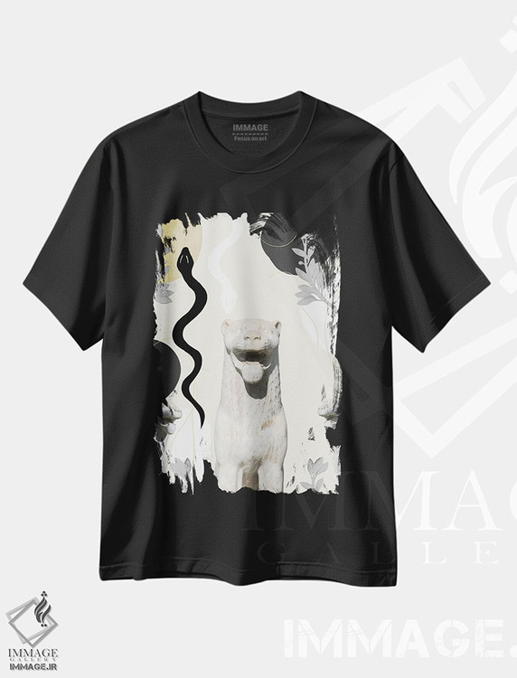 تیشرت طرح دار شیر و مار با ظرافت I، تزئینی اثر هنر آنیتا و بلا | immage.ir