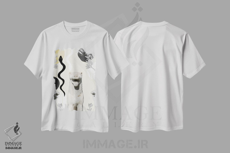 تیشرت طرح دار شیر و مار با ظرافت I، تزئینی اثر هنر آنیتا و بلا | فروشگاه ایماژ
