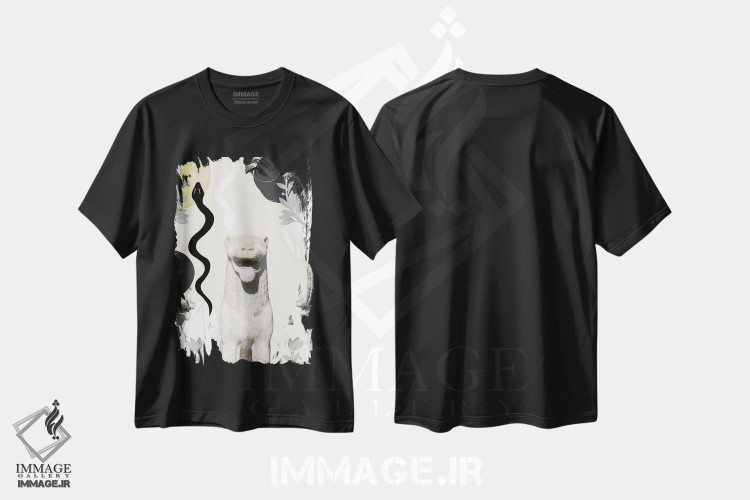 تیشرت طرح دار شیر و مار با ظرافت I، تزئینی اثر هنر آنیتا و بلا | immage.ir