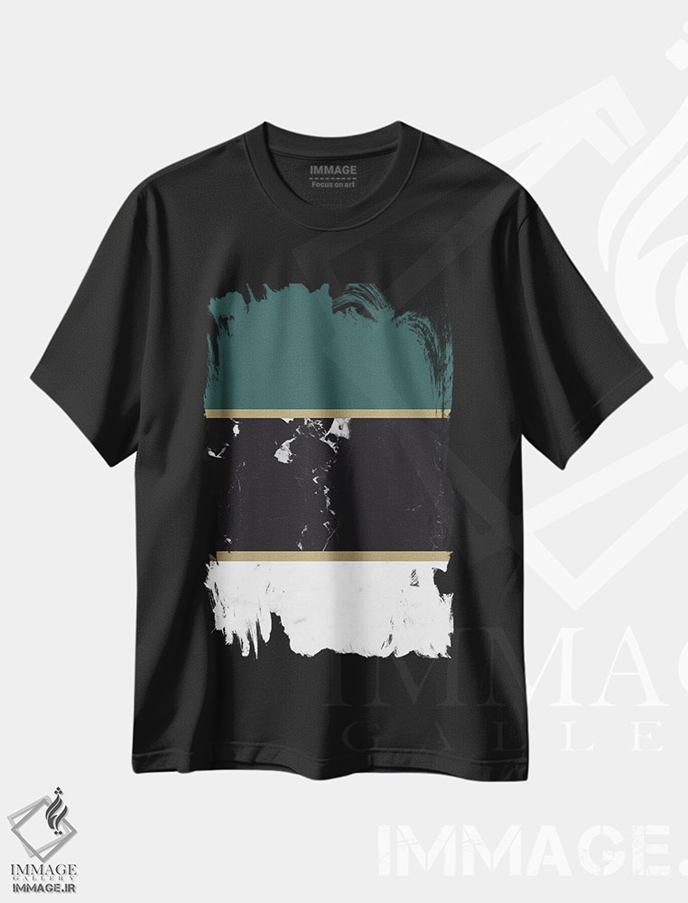 تیشرت طرح دار راه راه ترکیبی مرمر IV، آبستره اثر هنر آنیتا و بلا | فروشگاه ایماژ