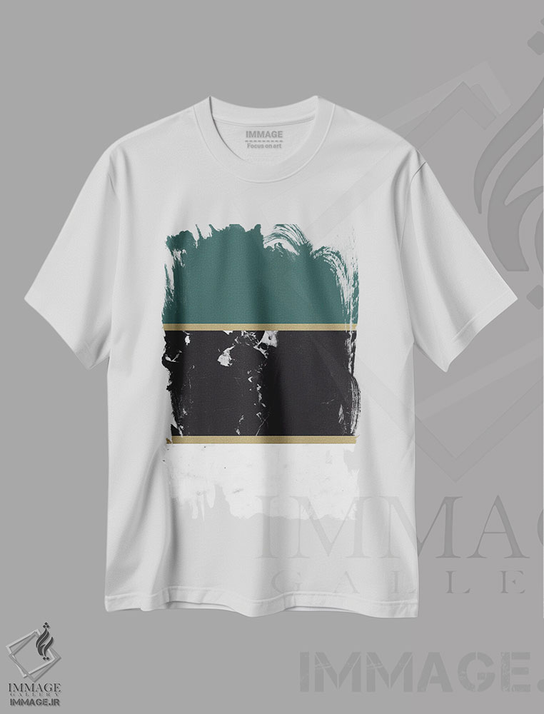 تیشرت طرح دار راه راه ترکیبی مرمر IV، آبستره اثر هنر آنیتا و بلا | immage.ir