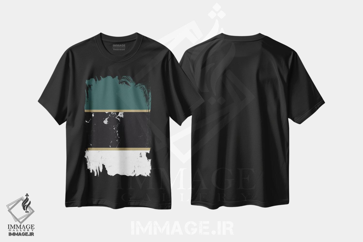 تیشرت طرح دار راه راه ترکیبی مرمر IV، آبستره اثر هنر آنیتا و بلا | فروشگاه ایماژ