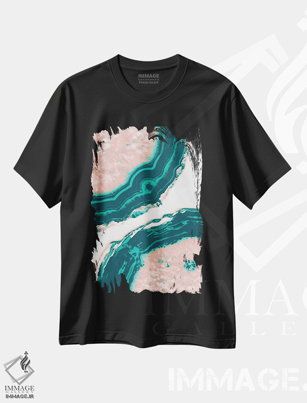 تیشرت طرح دار عقیق طالبی با حس تابستانی I، آبستره اثر هنر آنیتا و بلا | فروشگاه ایماژ