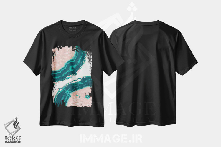 تیشرت طرح دار عقیق طالبی با حس تابستانی I، آبستره اثر هنر آنیتا و بلا | فروشگاه ایماژ
