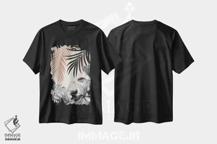 تیشرت طرح دار آگاو ماه ساده و نخل با ظرافت IV، تزئینی اثر هنر آنیتا و بلا | immage.ir