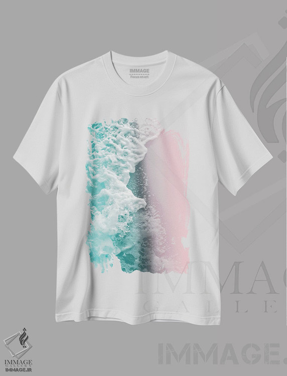 تیشرت طرح دار زیبایی اقیانوس I، دکور ساحلی اثر هنر آنیتا و بلا | فروشگاه ایماژ
