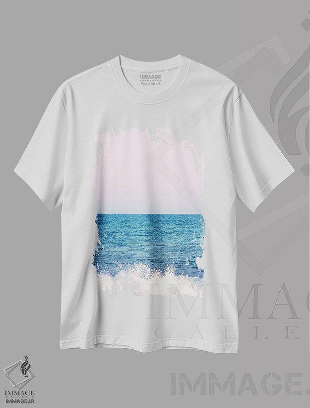 تیشرت طرح دار رویای موج اقیانوس I، دکور ساحلی اثر هنر آنیتا و بلا | فروشگاه ایماژ
