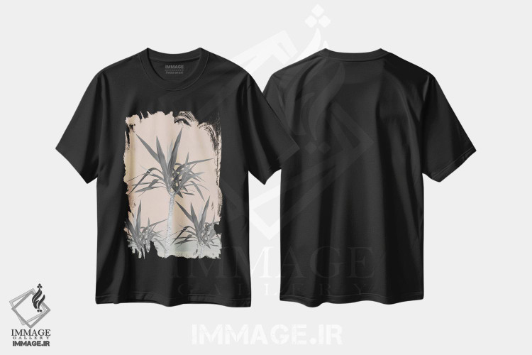 تیشرت طرح دار نخل های کالیفرنیا با حس پاستلی تابستانی I، تزئینی اثر هنر آنیتا و بلا | فروشگاه ایماژ