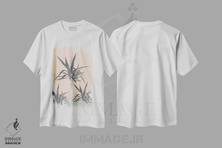 تیشرت طرح دار نخل های کالیفرنیا با حس پاستلی تابستانی I، تزئینی اثر هنر آنیتا و بلا | immage.ir