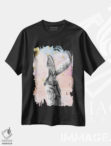 تیشرت طرح دار رویای فرشته مرمر پاستلی و آسمان پرستاره I، هنر دیجیتال اثر هنر آنیتا و بلا | فروشگاه ایماژ