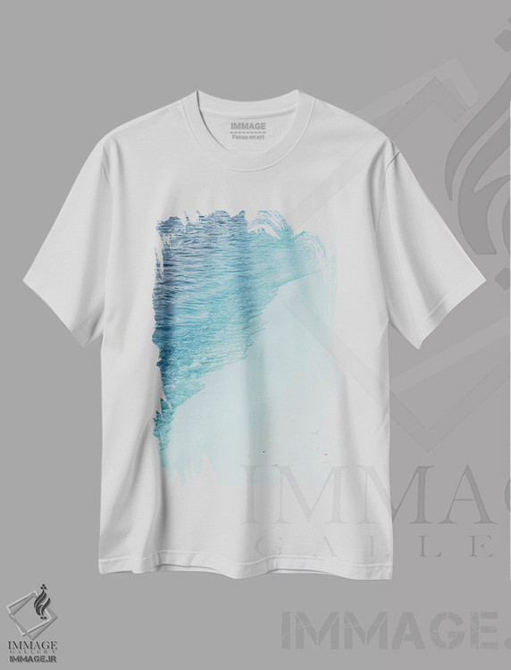 تیشرت طرح دار زیبایی اقیانوس پاستلی II، دکور ساحلی اثر هنر آنیتا و بلا | فروشگاه ایماژ