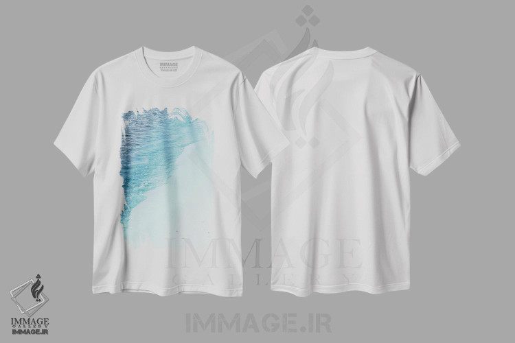تیشرت طرح دار زیبایی اقیانوس پاستلی II، دکور ساحلی اثر هنر آنیتا و بلا | فروشگاه ایماژ