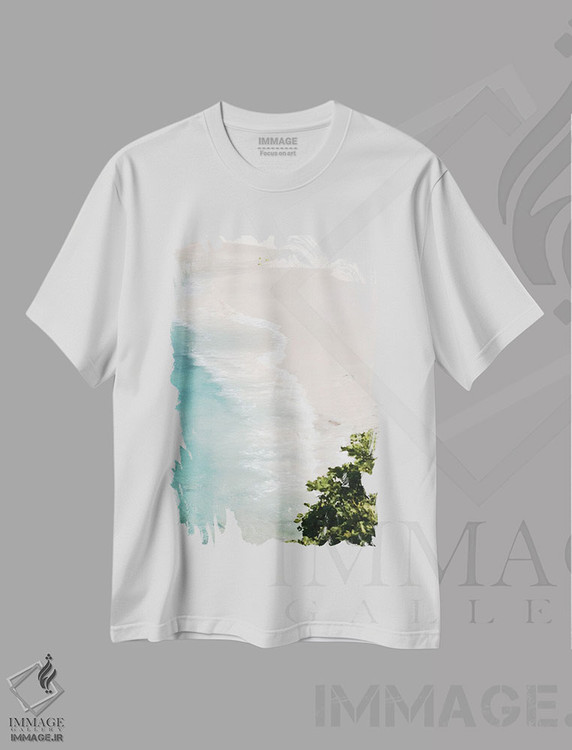 تیشرت طرح دار آرامش اقیانوس پاستلی II، دکور ساحلی اثر هنر آنیتا و بلا | immage.ir
