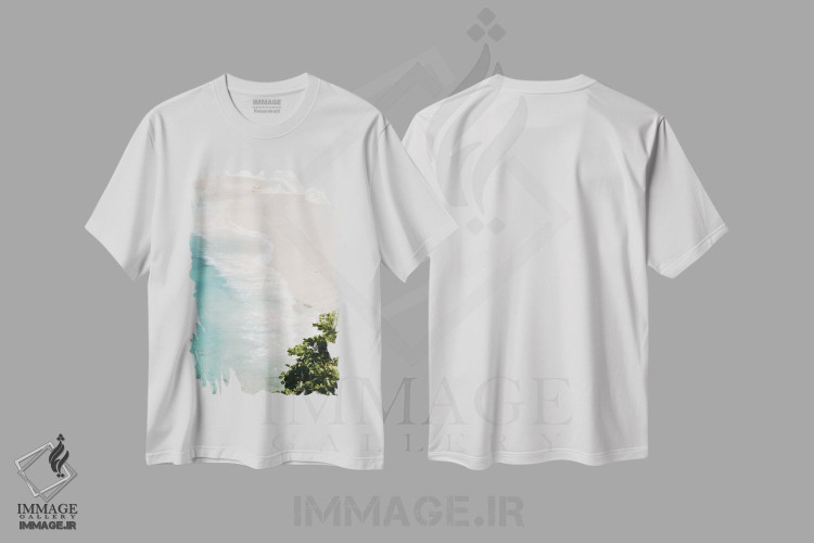 تیشرت طرح دار آرامش اقیانوس پاستلی II، دکور ساحلی اثر هنر آنیتا و بلا | immage.ir