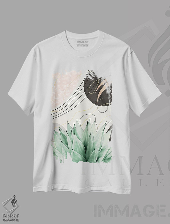 تیشرت طرح دار آگاو انتزاعی پرزرق وبرق IV، تزئینی اثر هنر آنیتا و بلا | فروشگاه ایماژ