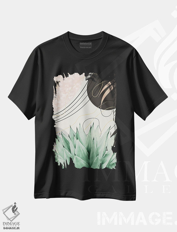 تیشرت طرح دار آگاو انتزاعی پرزرق وبرق IV، تزئینی اثر هنر آنیتا و بلا | immage.ir