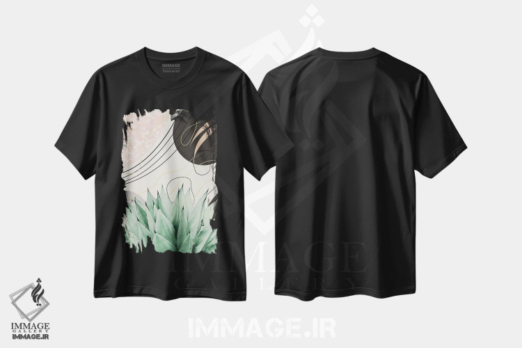 تیشرت طرح دار آگاو انتزاعی پرزرق وبرق IV، تزئینی اثر هنر آنیتا و بلا | immage.ir