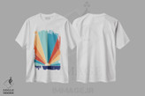 تیشرت طرح دار آفتاب تابستانی رترو براق I، آبستره اثر هنر آنیتا و بلا | immage.ir