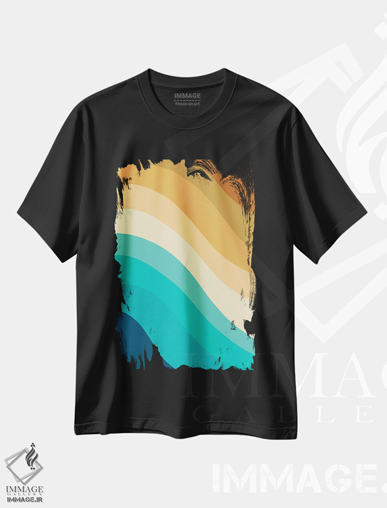 تیشرت طرح دار موج تابستانی رترو II، آبستره اثر هنر آنیتا و بلا | immage.ir