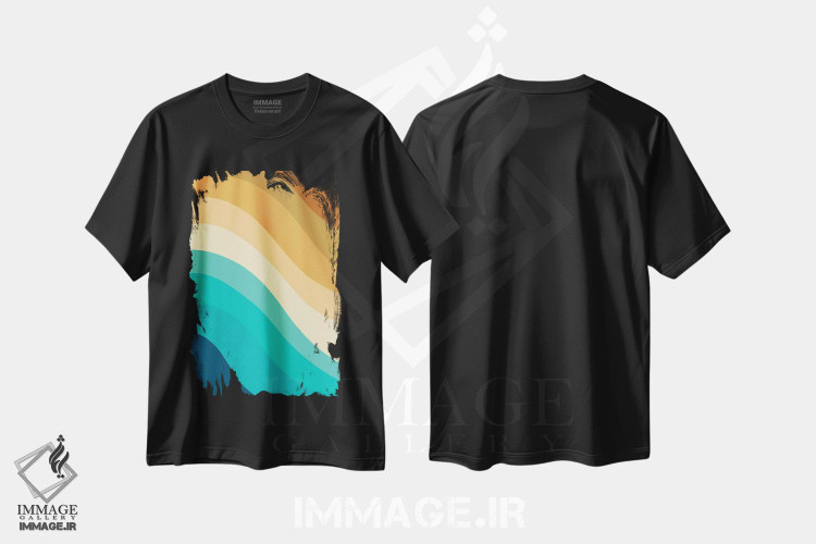 تیشرت طرح دار موج تابستانی رترو II، آبستره اثر هنر آنیتا و بلا | immage.ir