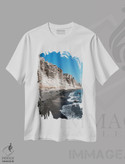 تیشرت طرح دار ساحل سانتورینی I، تزئینی اثر هنر آنیتا و بلا | فروشگاه ایماژ