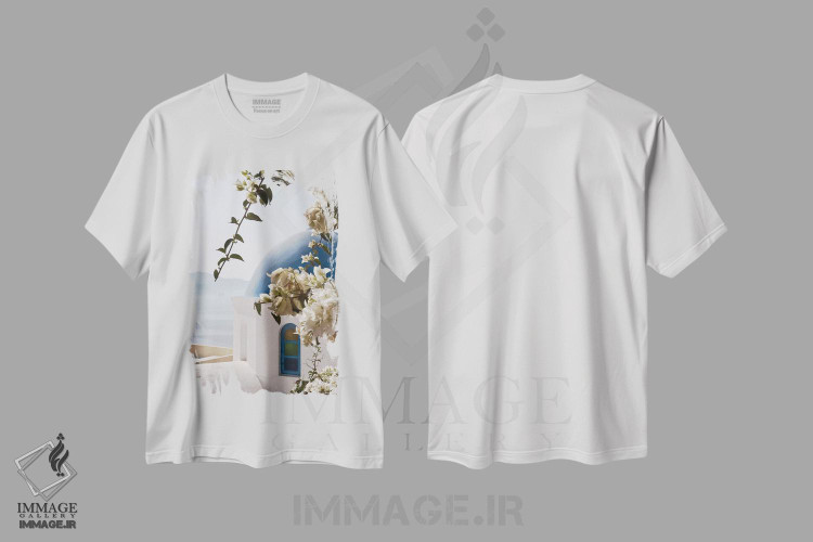 تیشرت طرح دار اویای سانتورینی III، تزئینی اثر هنر آنیتا و بلا | immage.ir