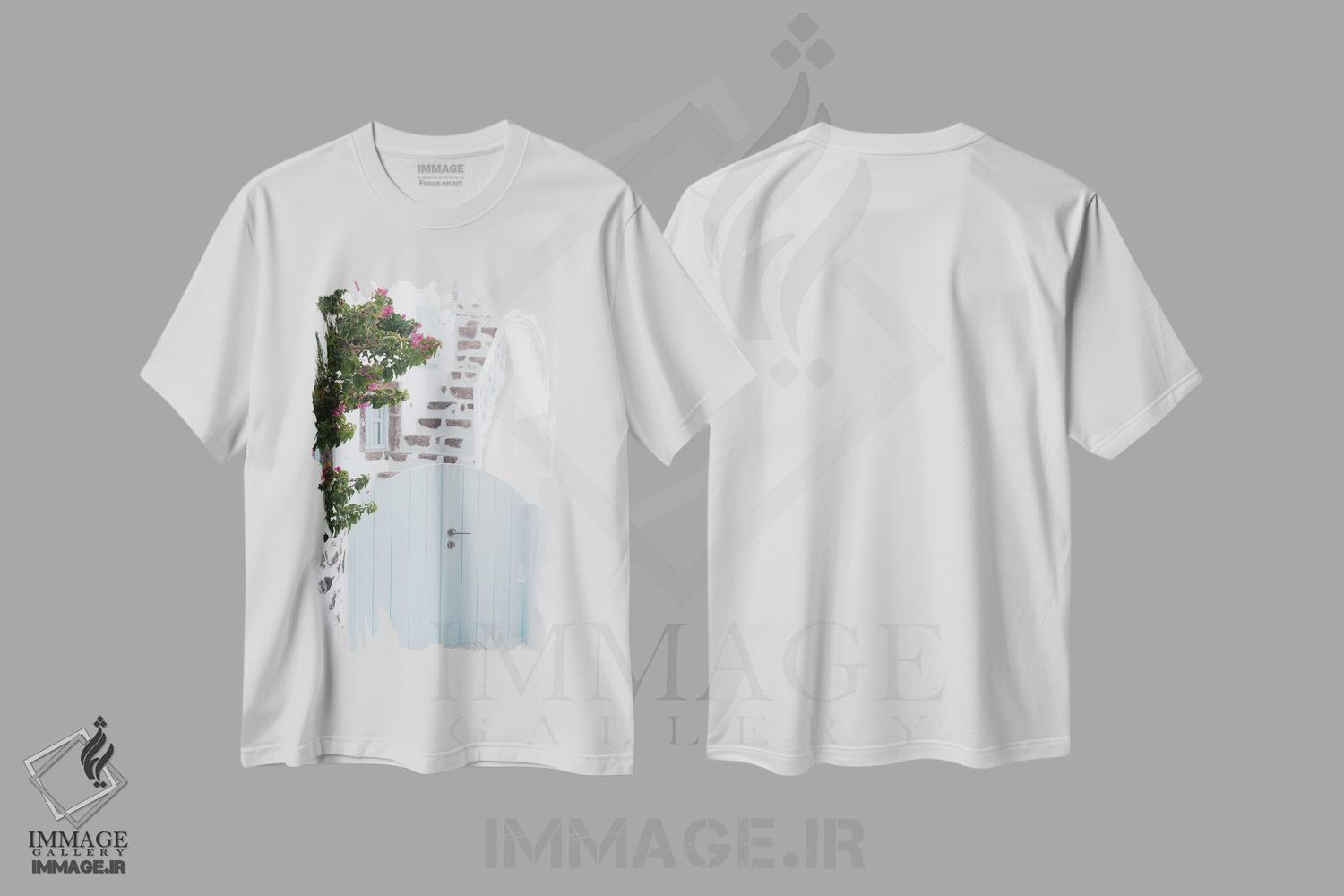 تیشرت طرح دار اویای سانتورینی IV، تزئینی اثر هنر آنیتا و بلا | فروشگاه ایماژ