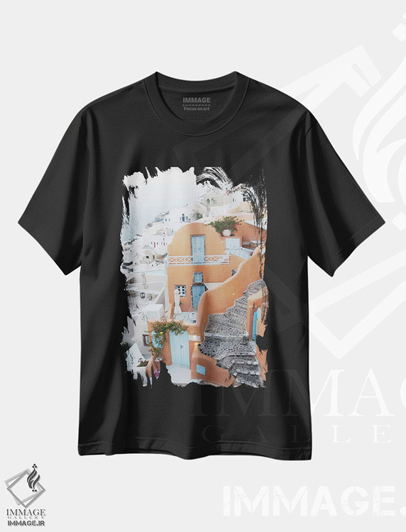 تیشرت طرح دار اویای سانتورینی IX، تزئینی اثر هنر آنیتا و بلا | immage.ir