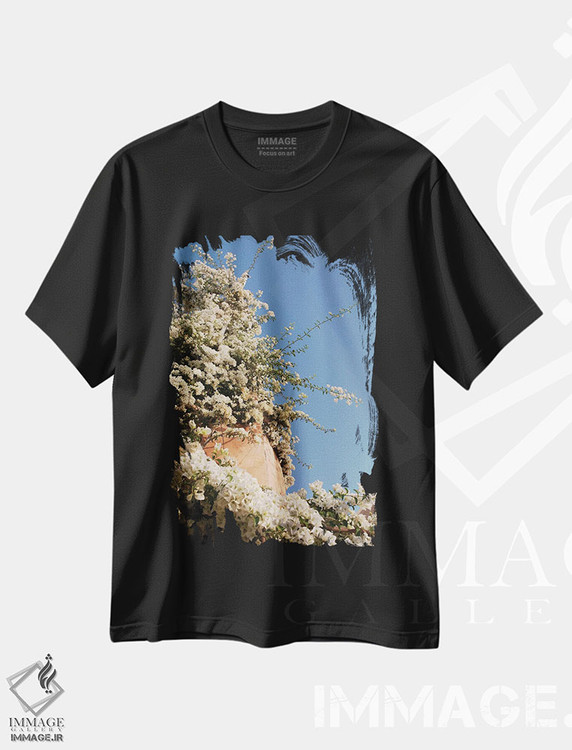 تیشرت طرح دار رویای زیبایی اویای سانتورینی II، تزئینی اثر هنر آنیتا و بلا | فروشگاه ایماژ