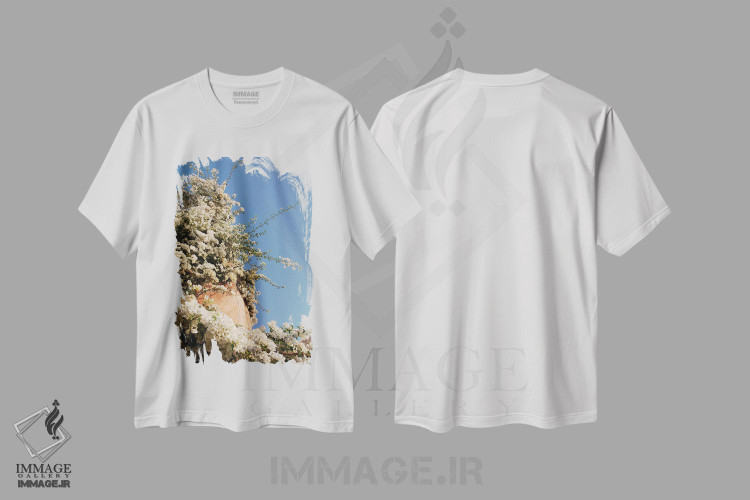 تیشرت طرح دار رویای زیبایی اویای سانتورینی II، تزئینی اثر هنر آنیتا و بلا | immage.ir
