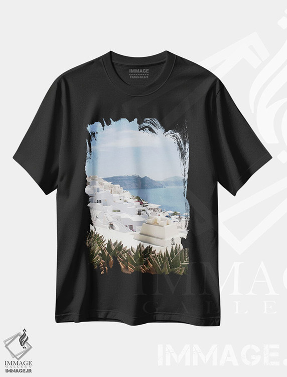 تیشرت طرح دار سرخوشی اویای سانتورینی I، تزئینی اثر هنر آنیتا و بلا | فروشگاه ایماژ